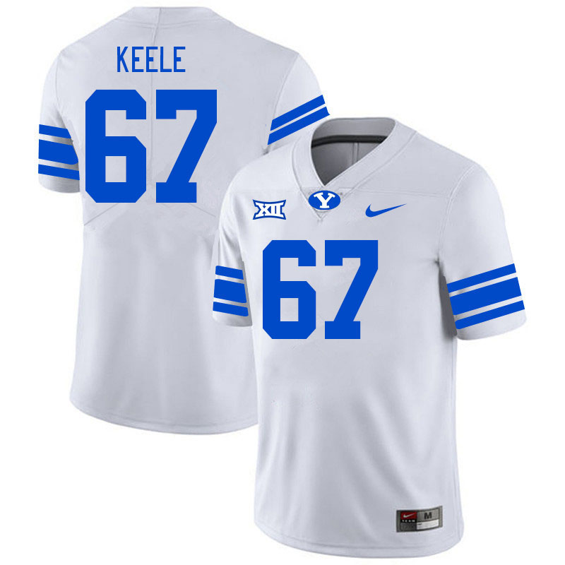 Men #67 Ryker Keele BYU Cougars College Football Jerseys Stitched Sale-White